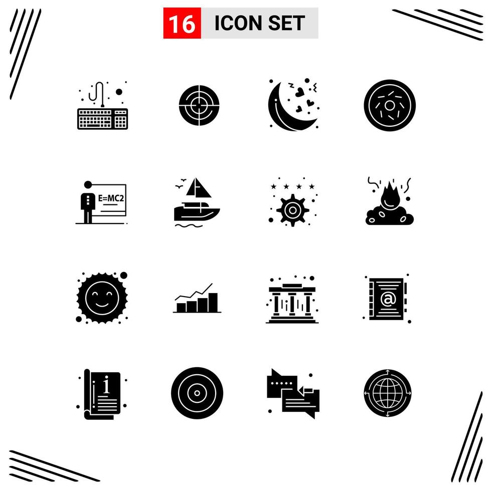 16 iconos estilo sólido cuadrícula basada en símbolos de glifos creativos para el diseño de sitios web signos de iconos sólidos simples aislados en fondo blanco 16 conjunto de iconos fondo de vector de icono negro creativo