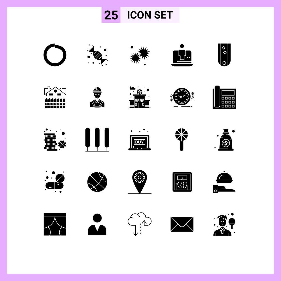 25 Creative Icons Modern Signs and Symbols of marketing laptop sun digital star Editable Vector Design Elements
