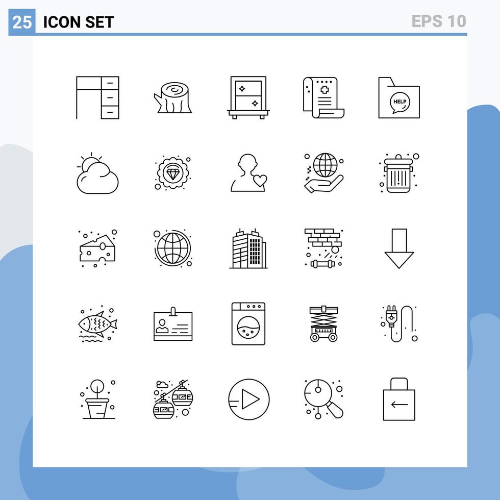 Modern Set of 25 Lines Pictograph of communication medicine spring medical health Editable Vector Design Elements