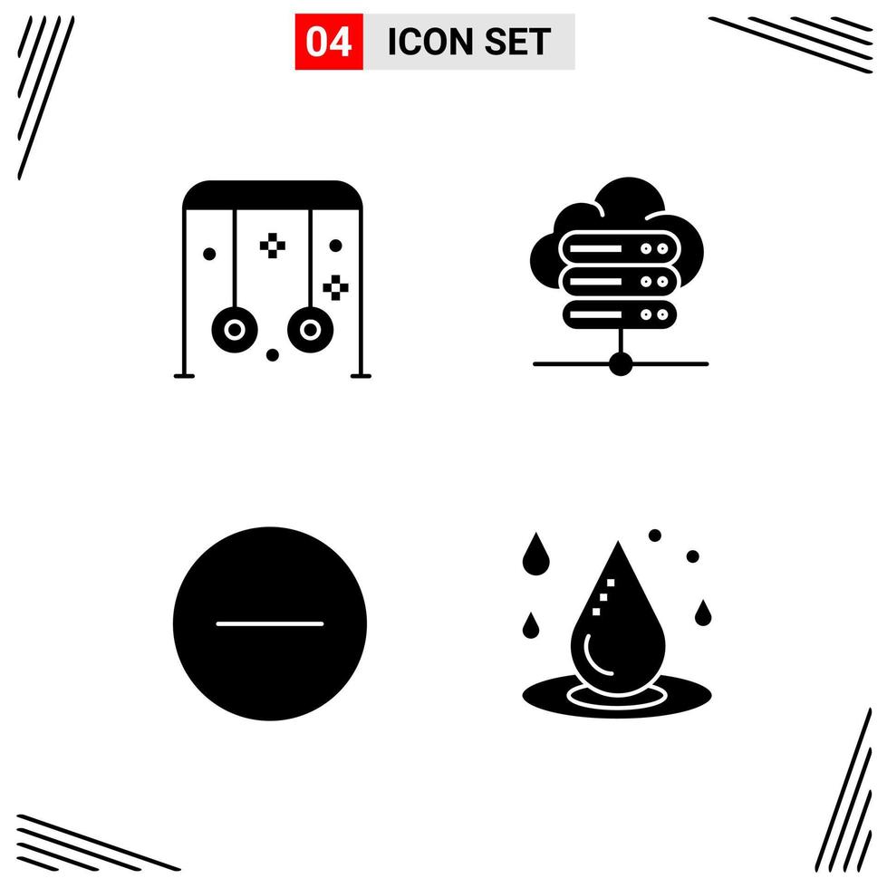 4 Icons Solid Style Grid Based Creative Glyph Symbols for Website Design Simple Solid Icon Signs Isolated on White Background 4 Icon Set Creative Black Icon vector background