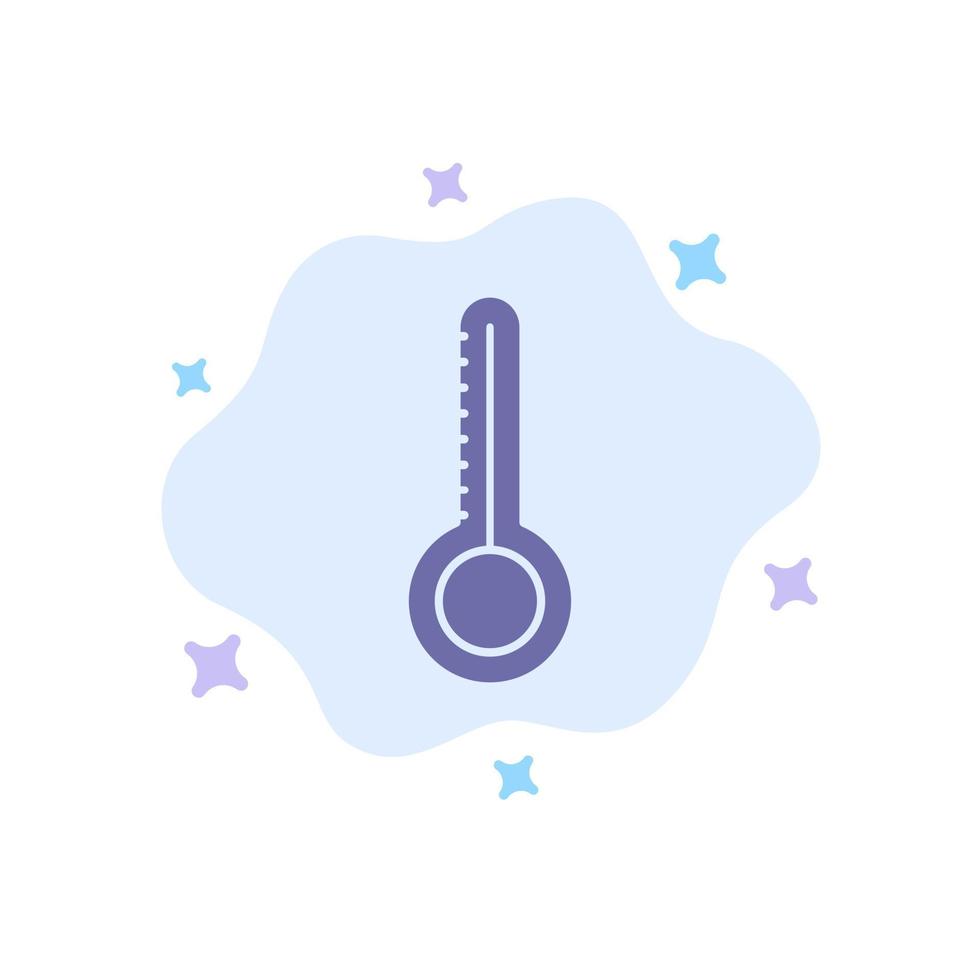 Temperature Thermometer Weather Blue Icon on Abstract Cloud Background vector