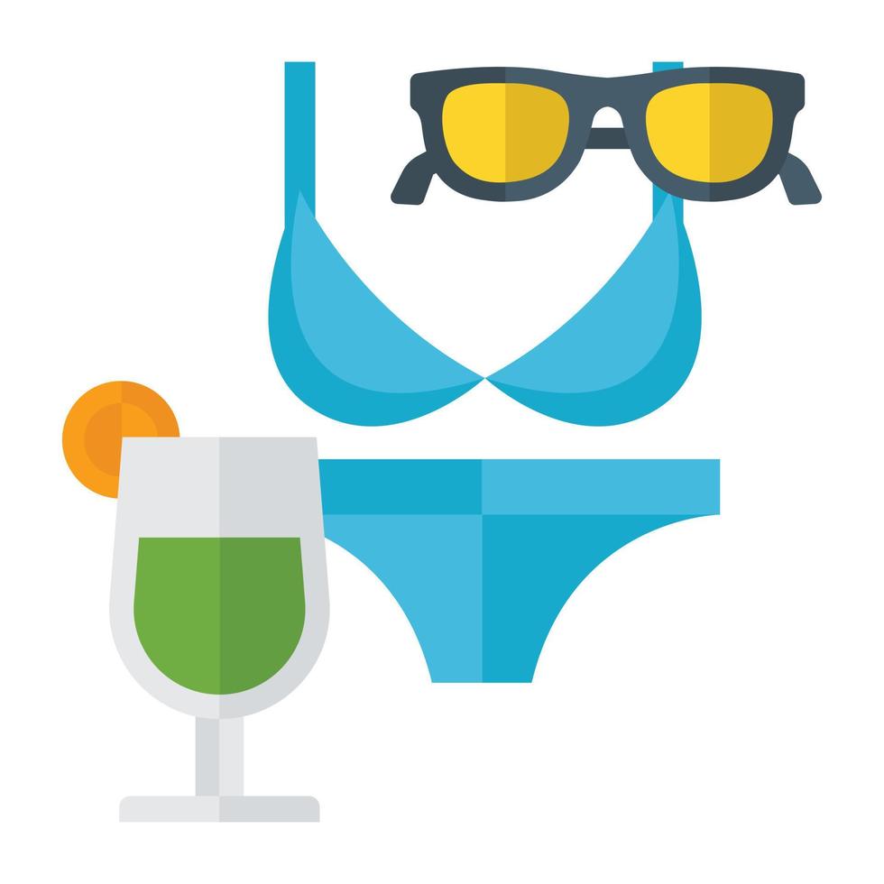 Trendy Beach Equipment vector