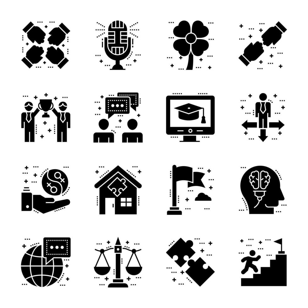 paquete de iconos de glifos de actividades de la vida vector