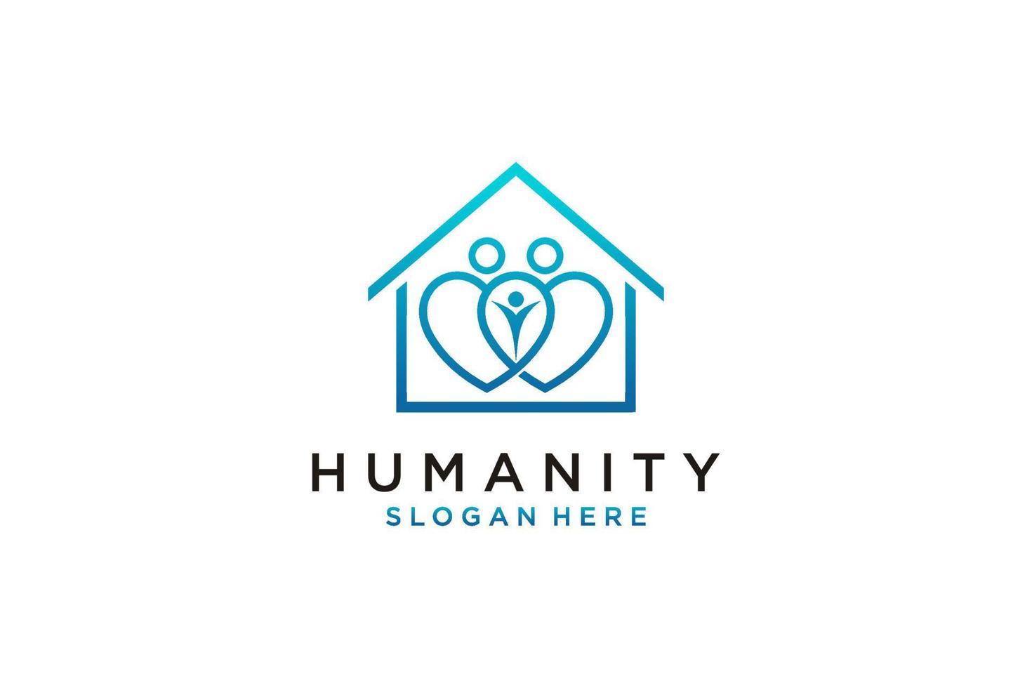 Social Humanity People Logo. Flat Vector Logo Design Template Element