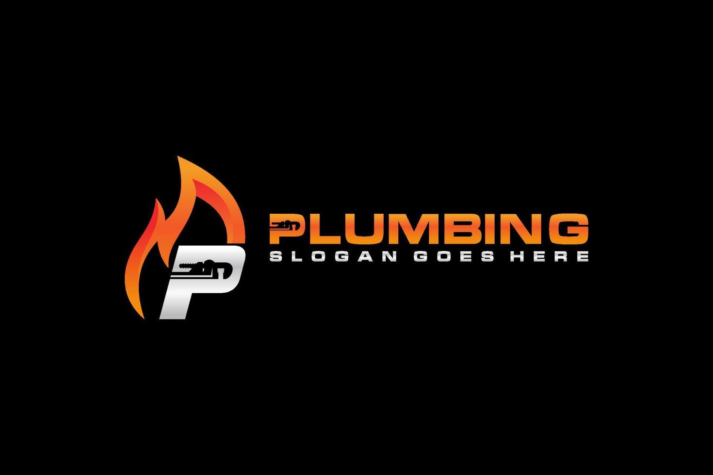 P Initial for Plumbing Service Logo Template, Water Service Logo icon vector. vector