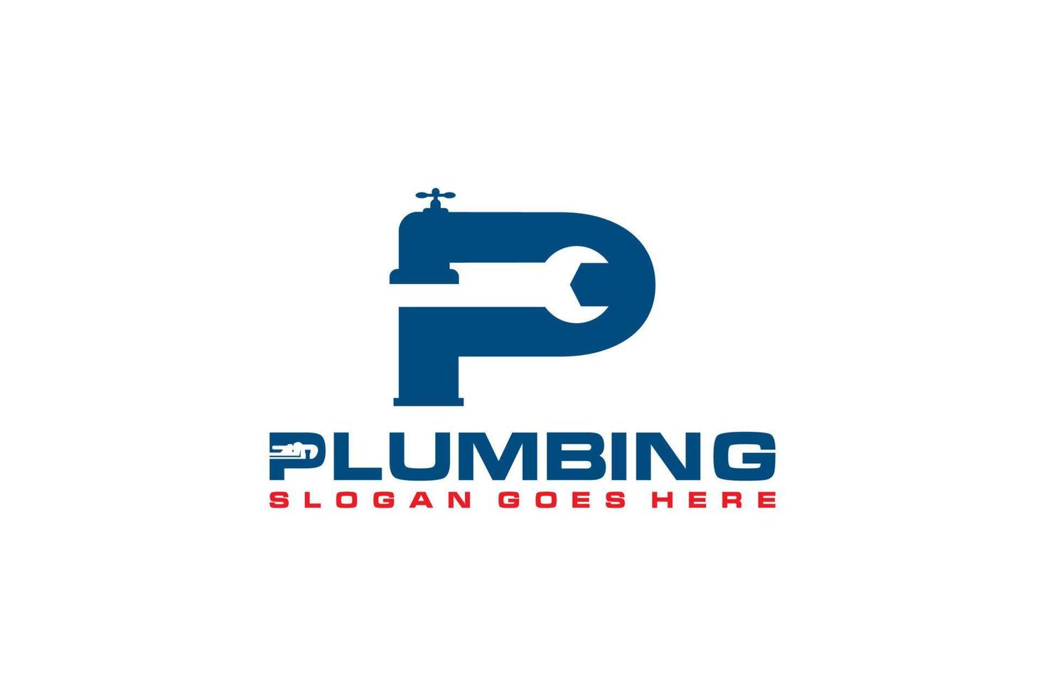 P Initial for Plumbing Service Logo Template, Water Service Logo icon vector. vector