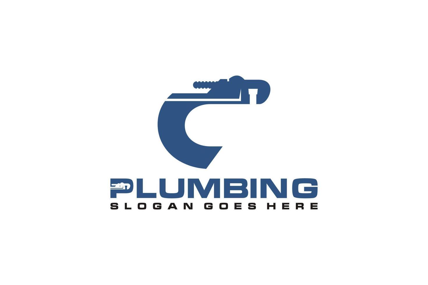 C Initial for Plumbing Service Logo Template, Water Service Logo icon vector. vector