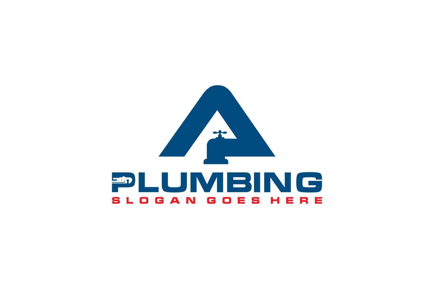 A Initial for Plumbing Service Logo Template, Water Service Logo icon vector. vector