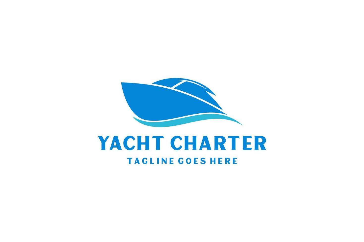 Inspiración en el diseño del logotipo del crucero en yate con un estilo de arte minimalista. vector