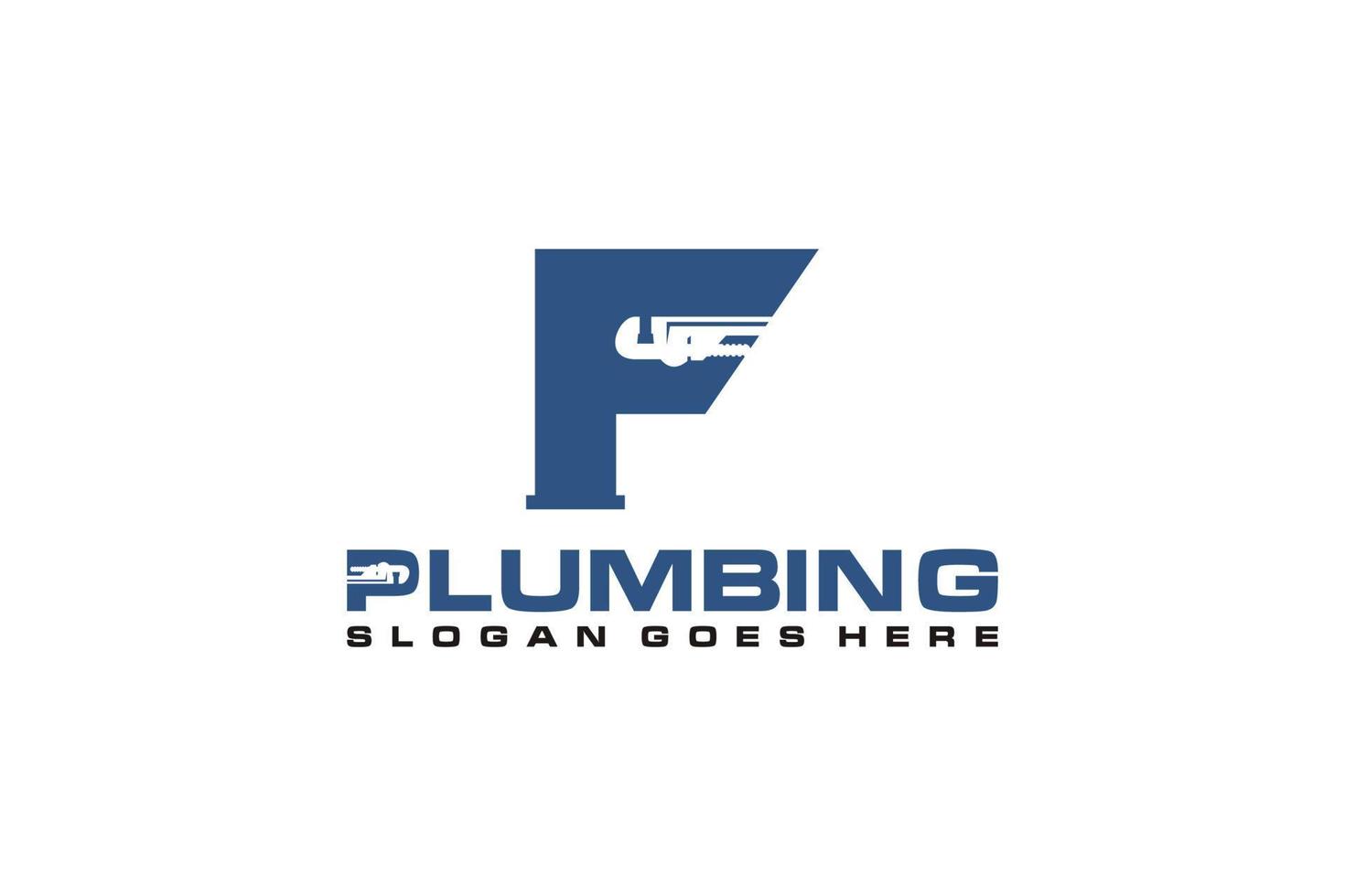 F Initial for Plumbing Service Logo Template, Water Service Logo icon vector. vector