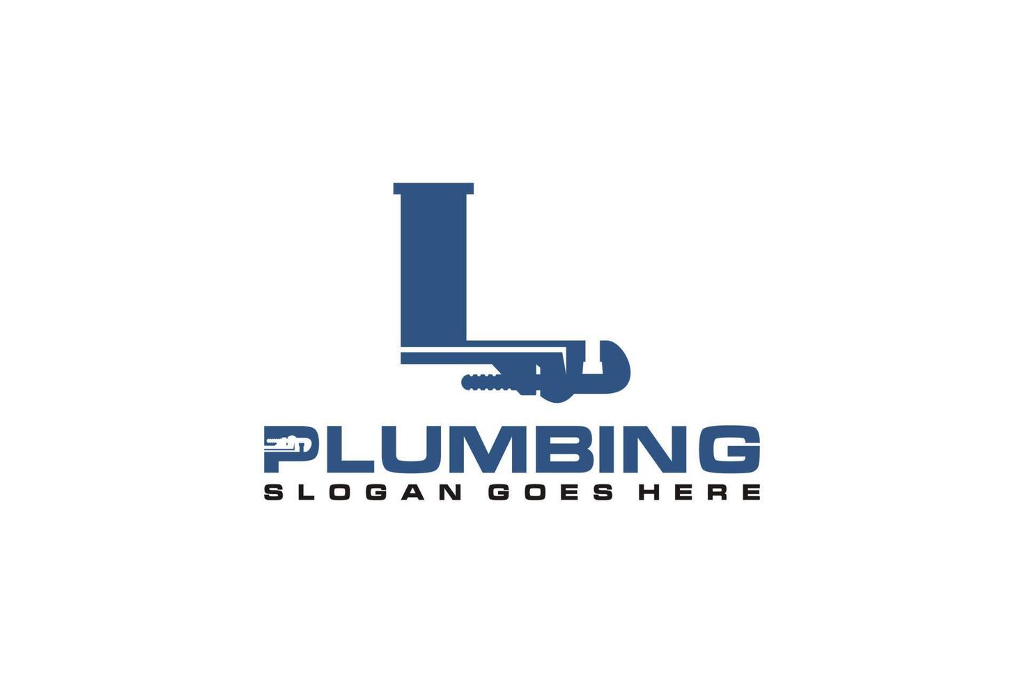 L Initial for Plumbing Service Logo Template, Water Service Logo icon vector. vector