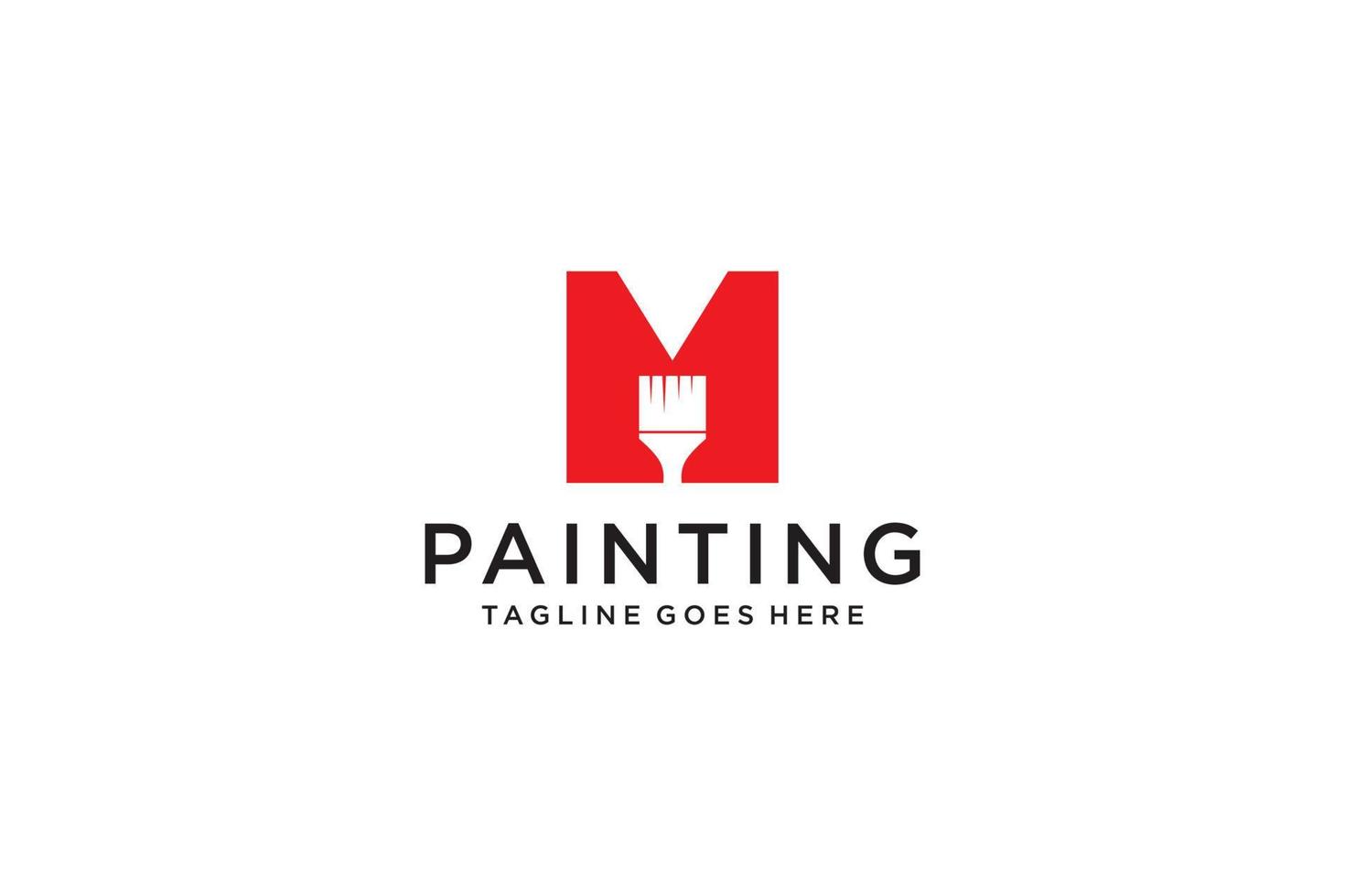 letra m para logotipo de pintura, logotipo de servicios de pintura, vector de logotipo de pintura