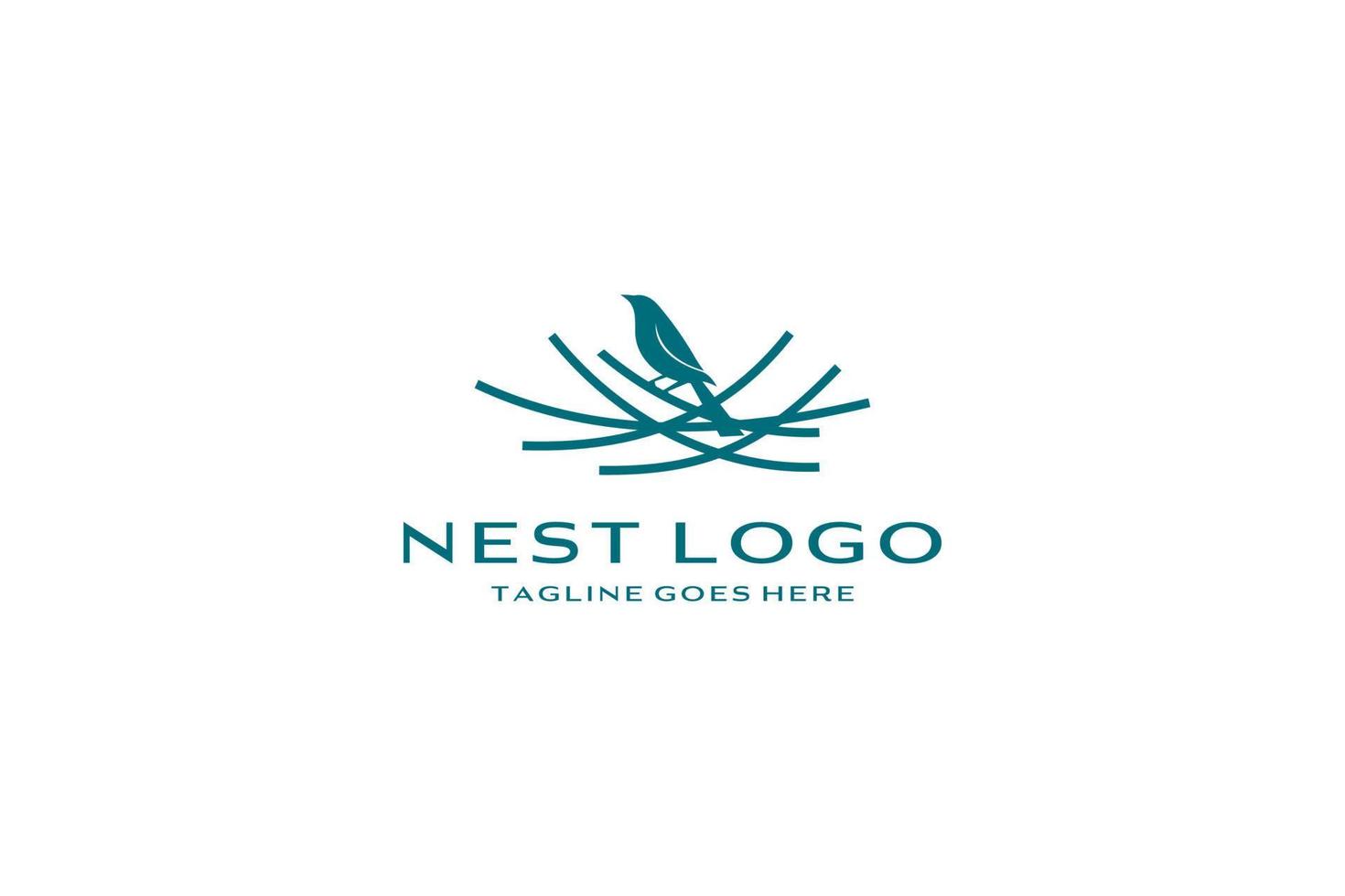 Bird nest logo design vector icon template