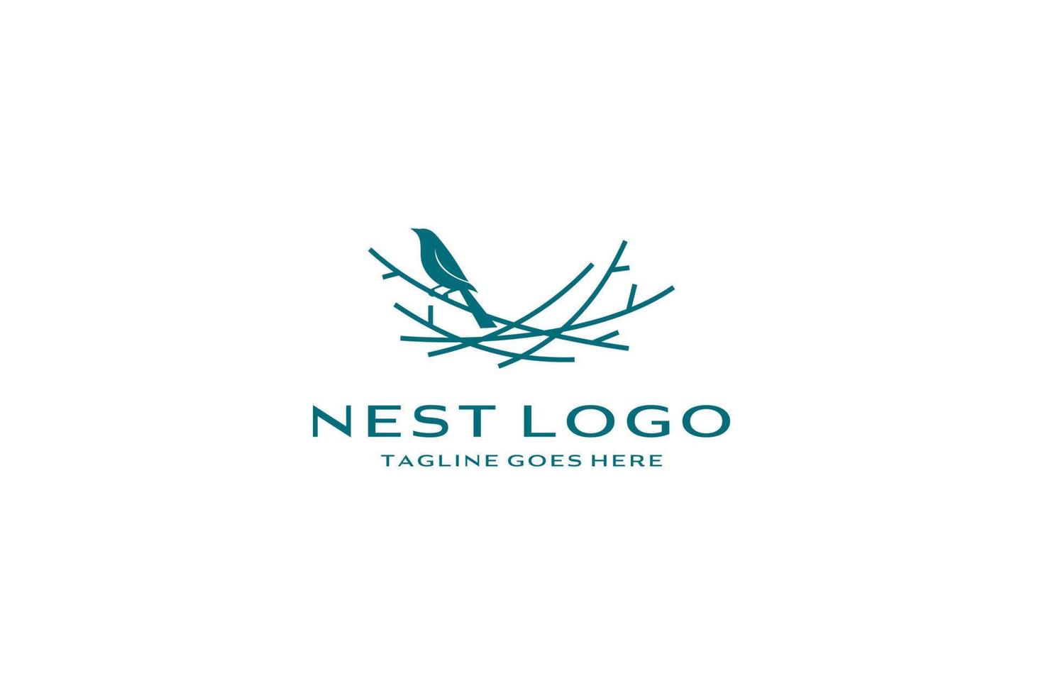 Bird nest logo design vector icon template