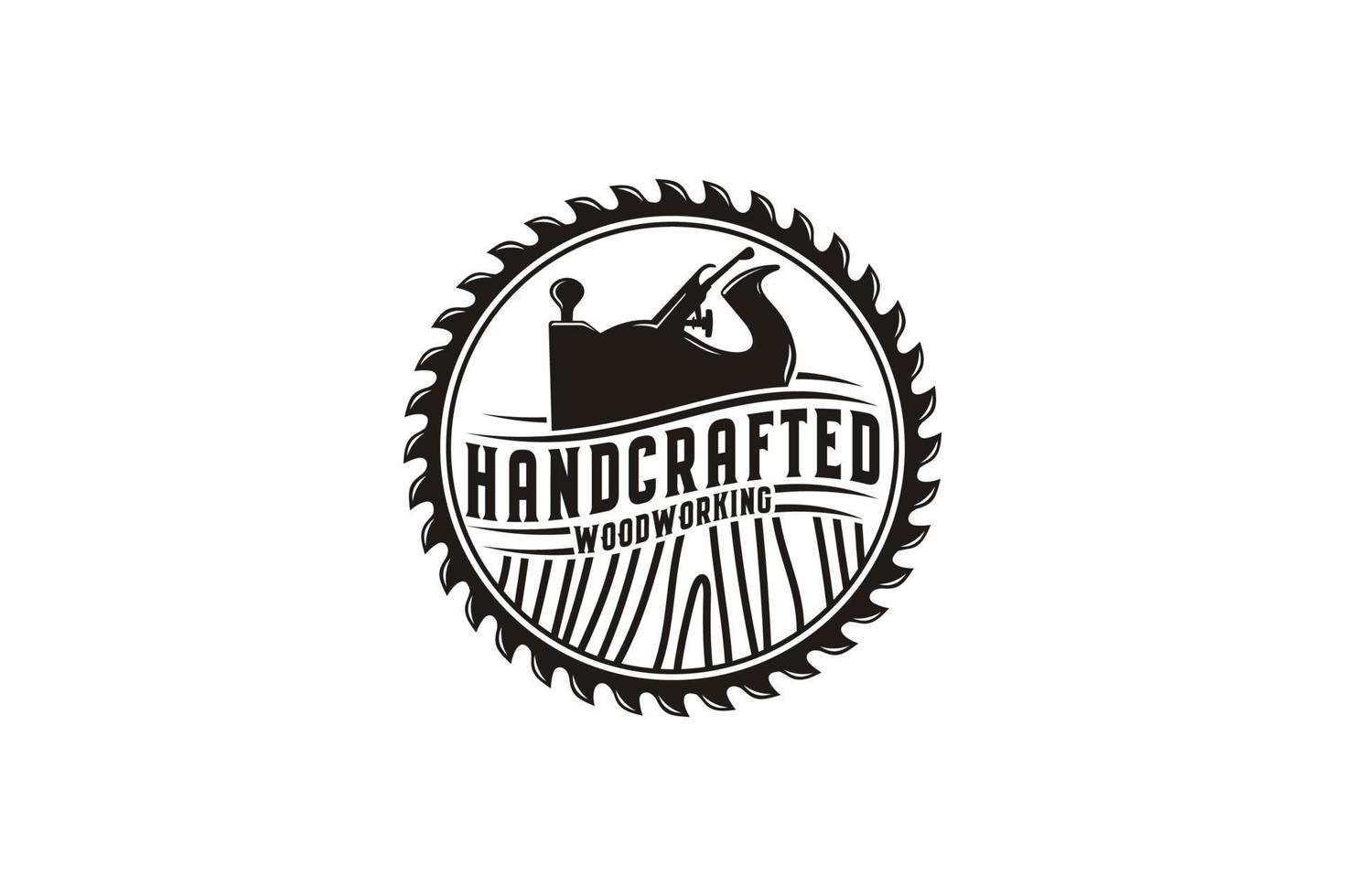 diseño de logotipo de carpintería retro vintage con plano delantero, plano jack vector
