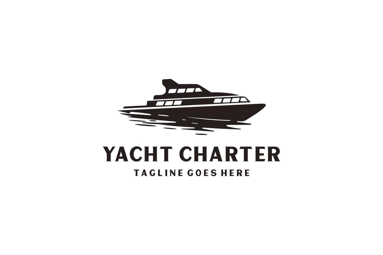 yate, inspiración en el diseño del logotipo de crucero con un estilo de arte minimalista. vector