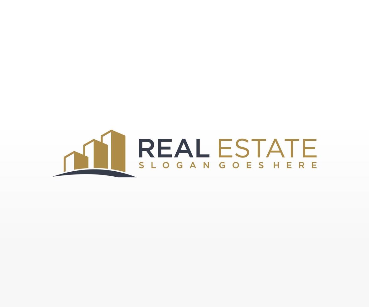 Real Estate Logo. Construction Architecture Building Logo Design Template Element. vector