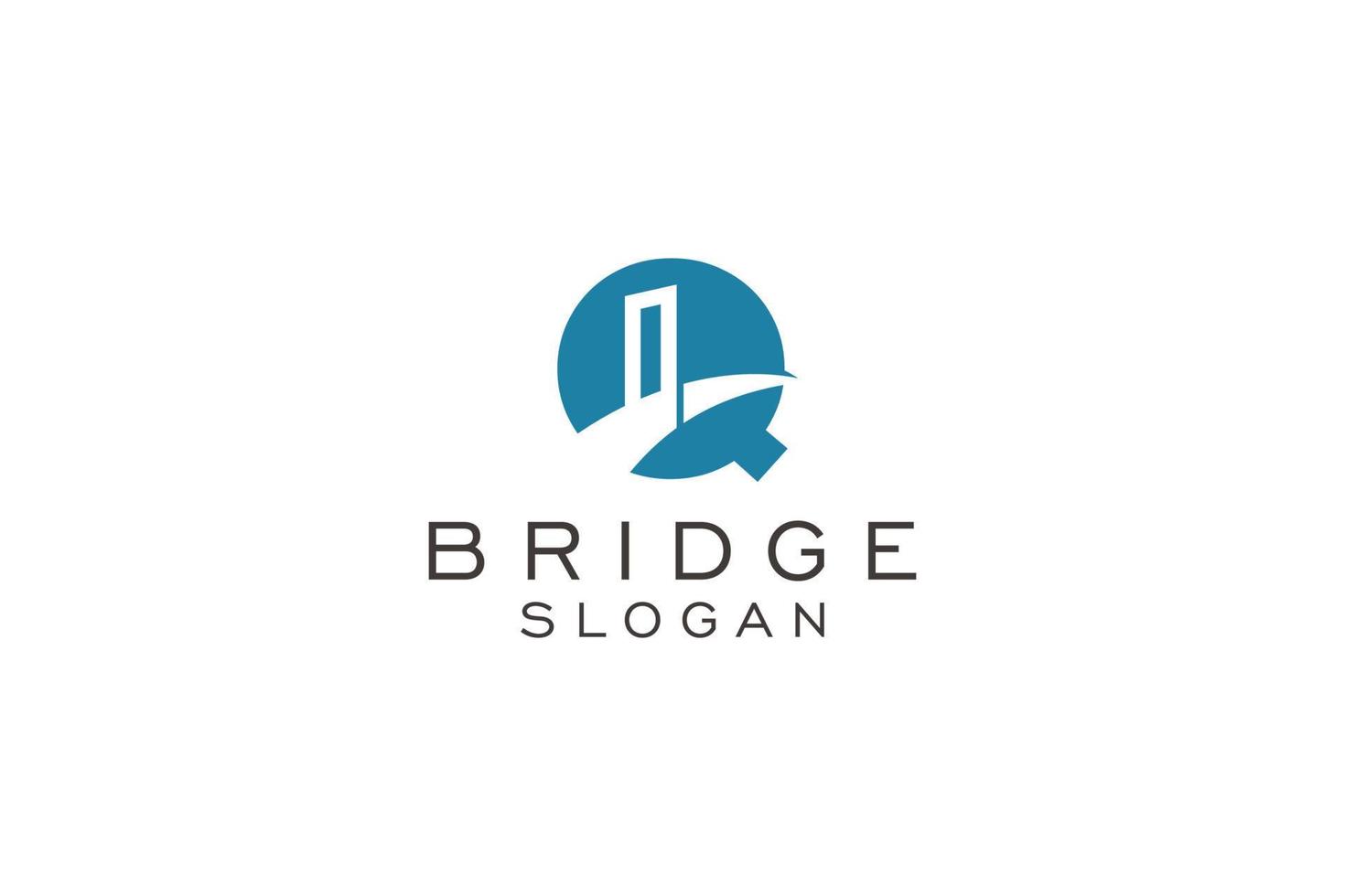 Initial Letter Q bridge Logo Icon Vector Logo Design