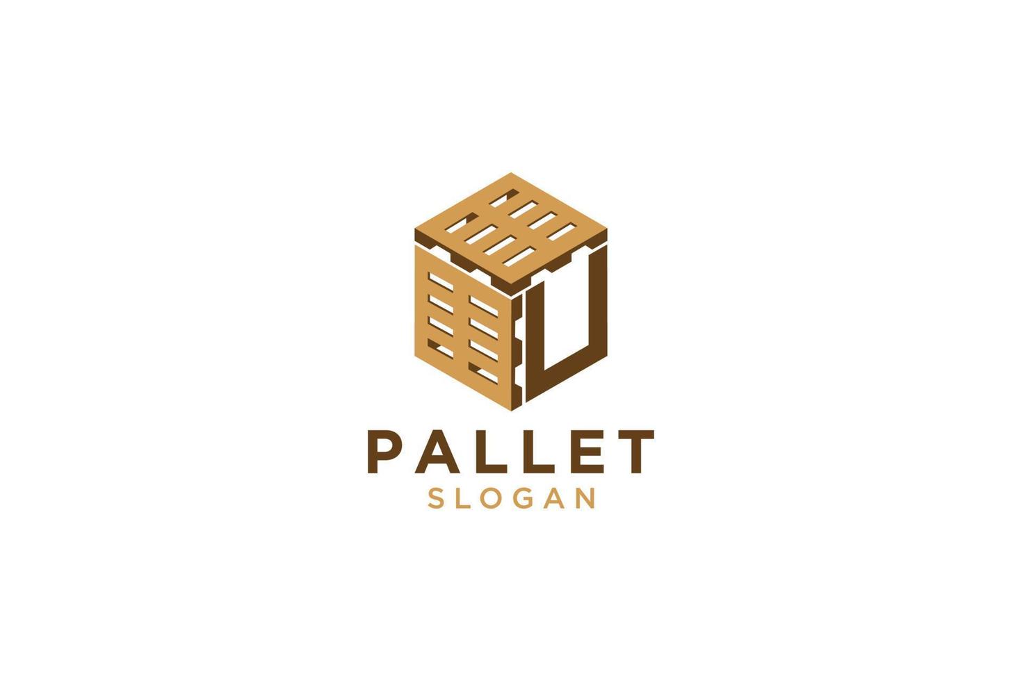 Letter U for Pallet icon vector sign and symbol isolated on white background, Pallet logo concept.