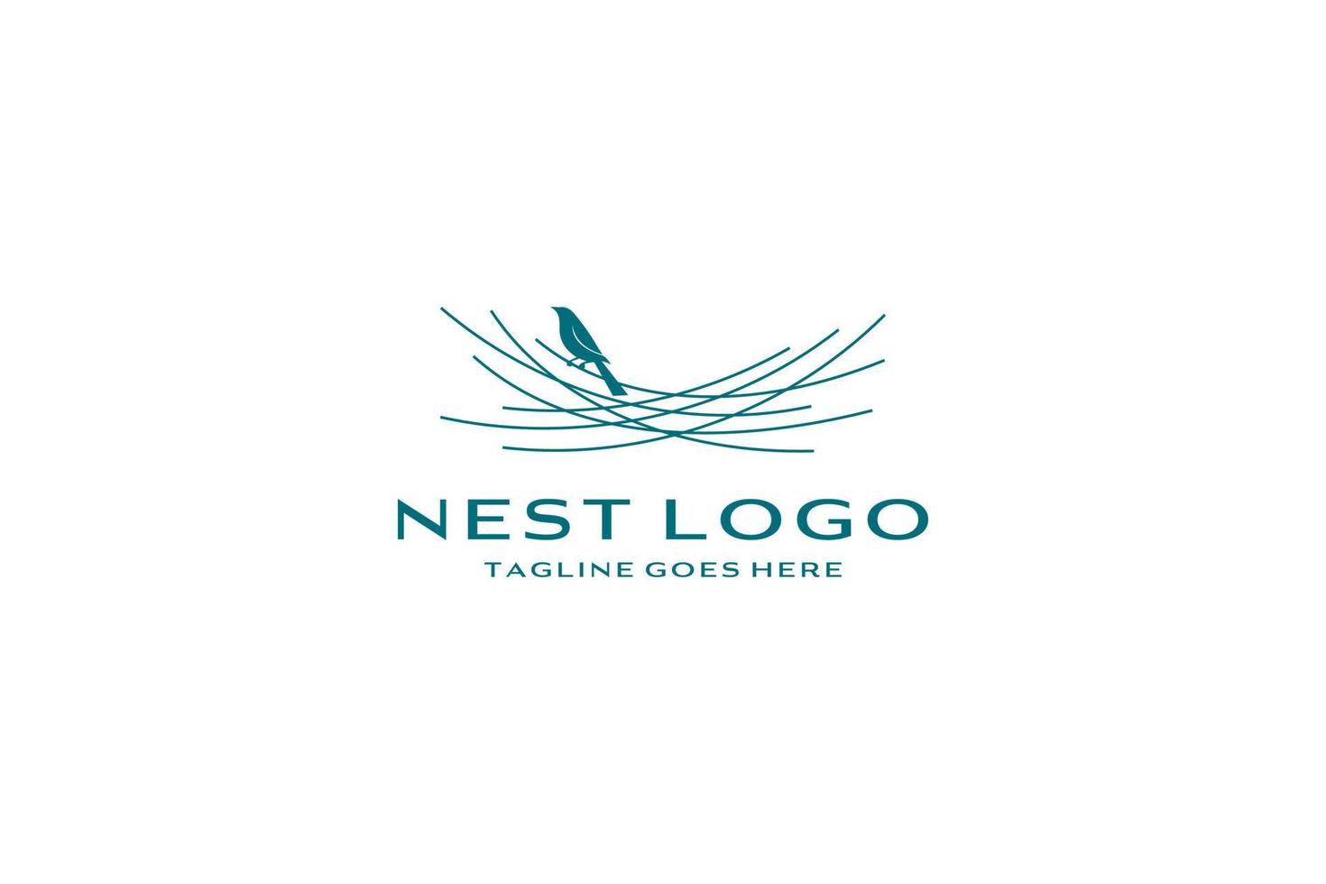 Bird nest logo design vector icon template