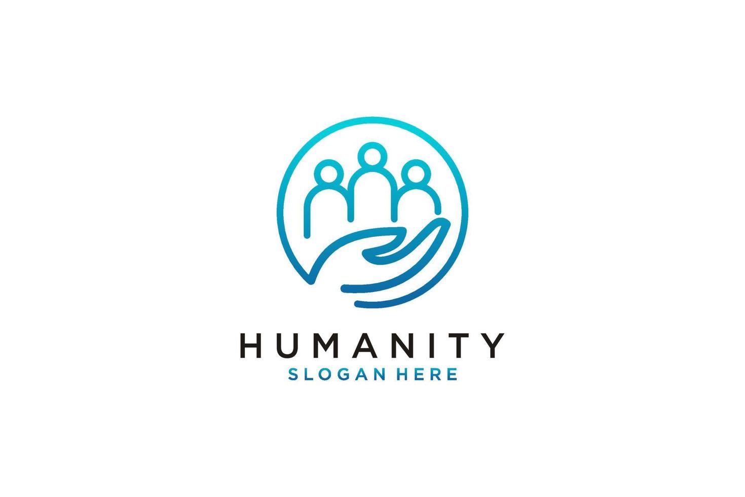 logotipo de la gente de la humanidad social. elemento de plantilla de diseño de logotipo de vector plano