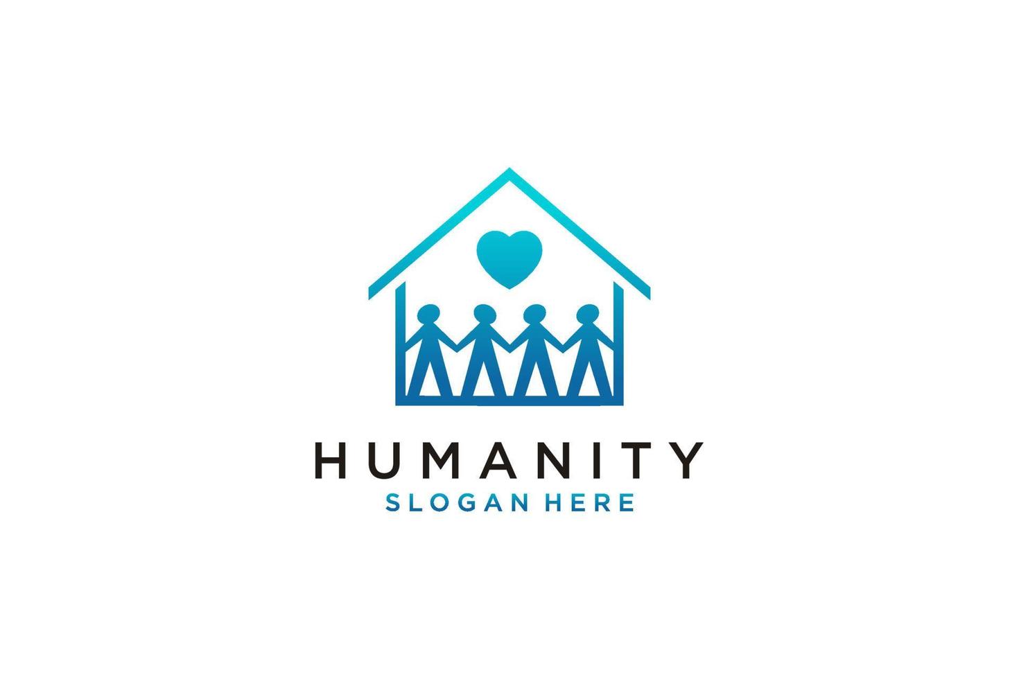 Social Humanity People Logo. Flat Vector Logo Design Template Element