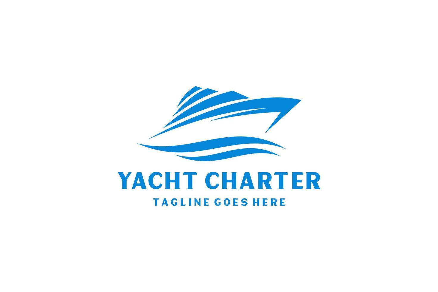 Inspiración en el diseño del logotipo del crucero en yate con un estilo de arte minimalista. vector