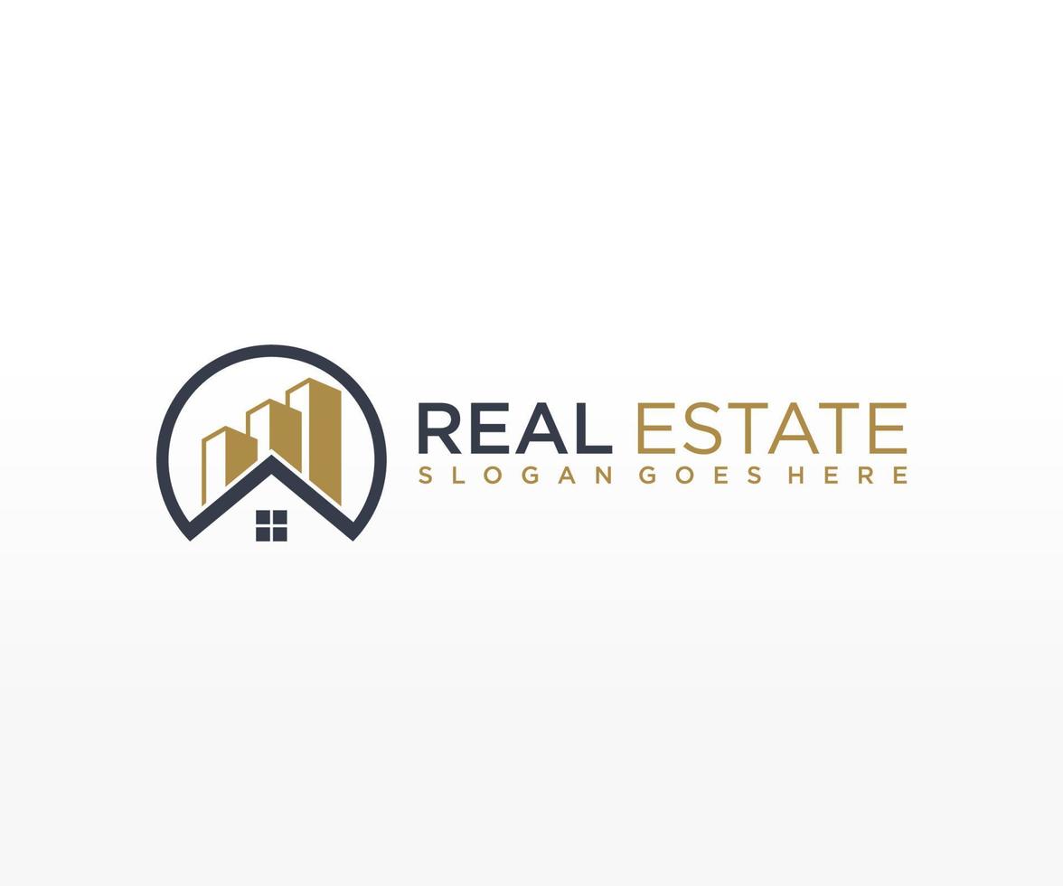 Real Estate Logo. Construction Architecture Building Logo Design Template Element. vector