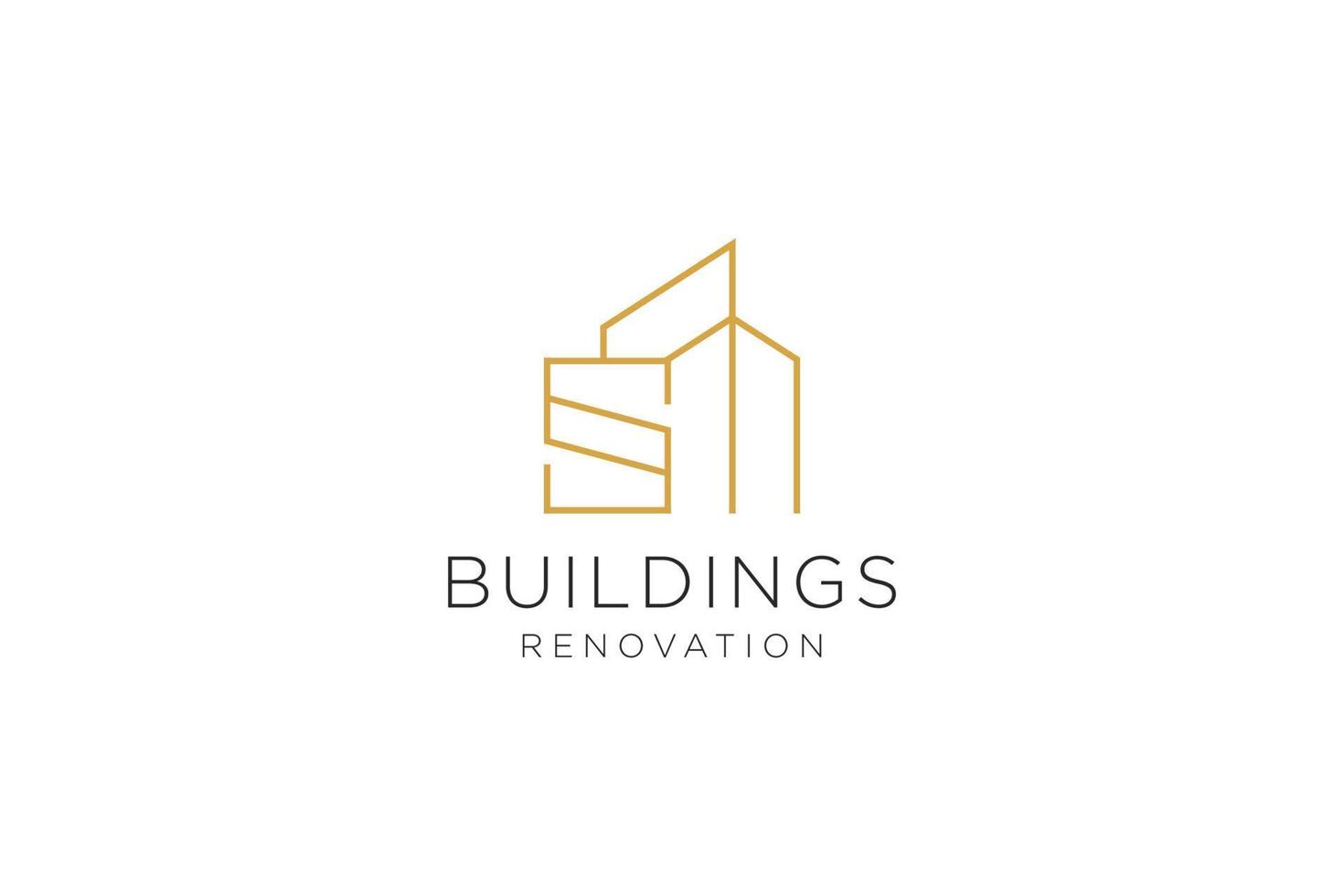 Letter S for Real Estate Remodeling Logo. Construction Architecture Building Logo Design Template Element. vector