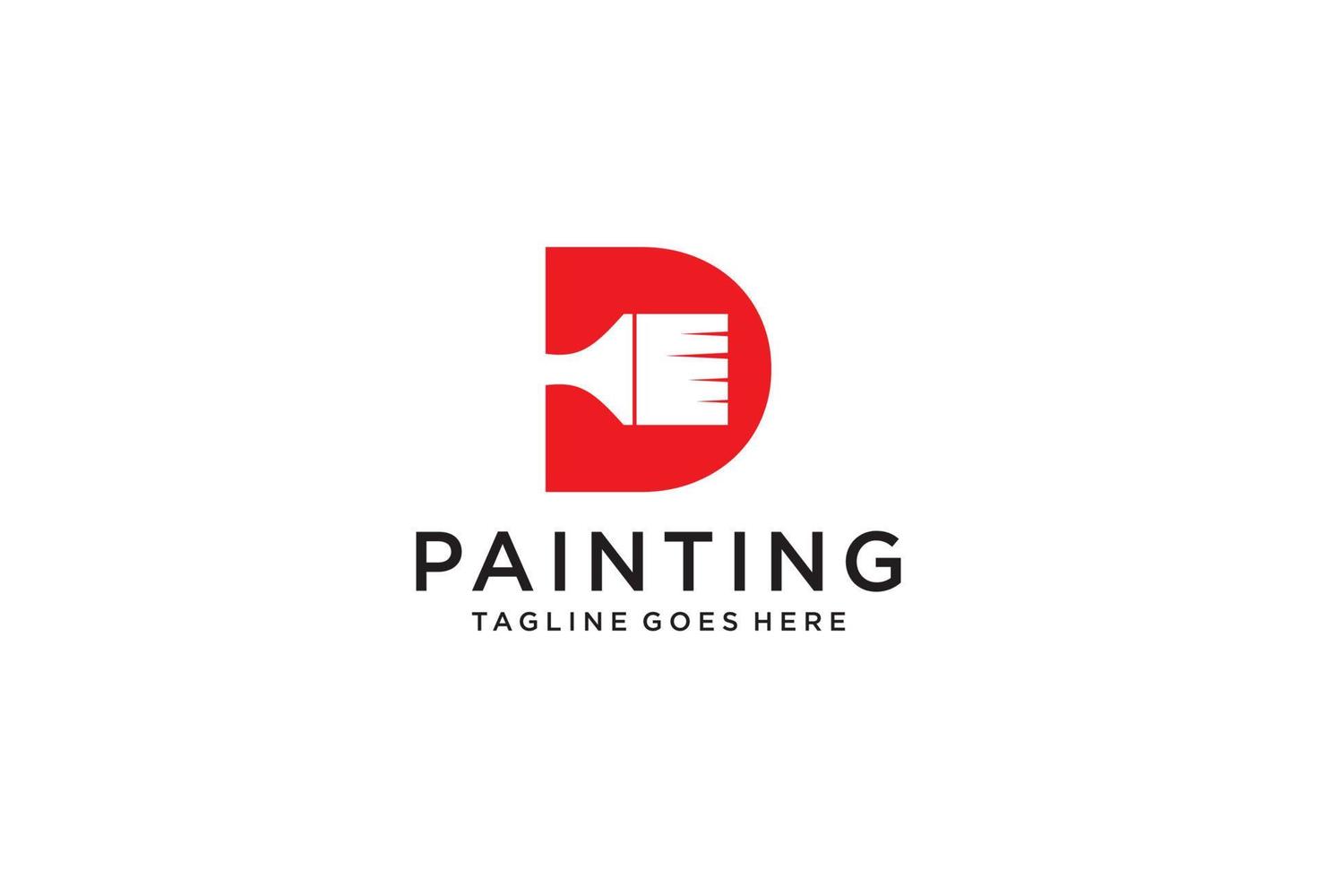 letra d para logotipo de pintura, logotipo de servicios de pintura, vector de logotipo de pintura