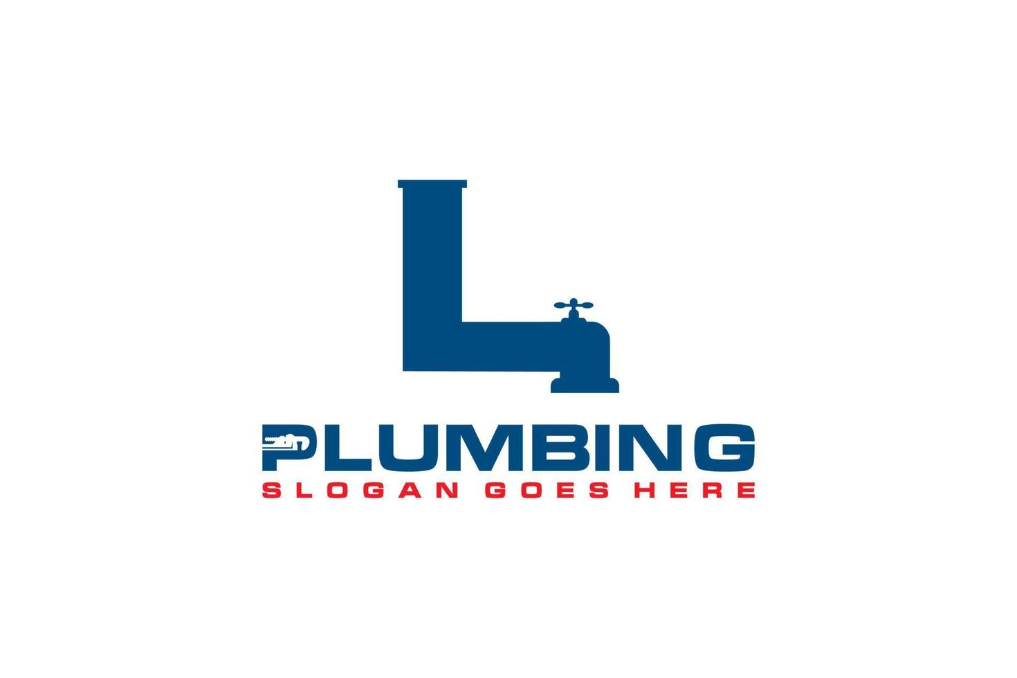 L Initial for Plumbing Service Logo Template, Water Service Logo icon vector. vector
