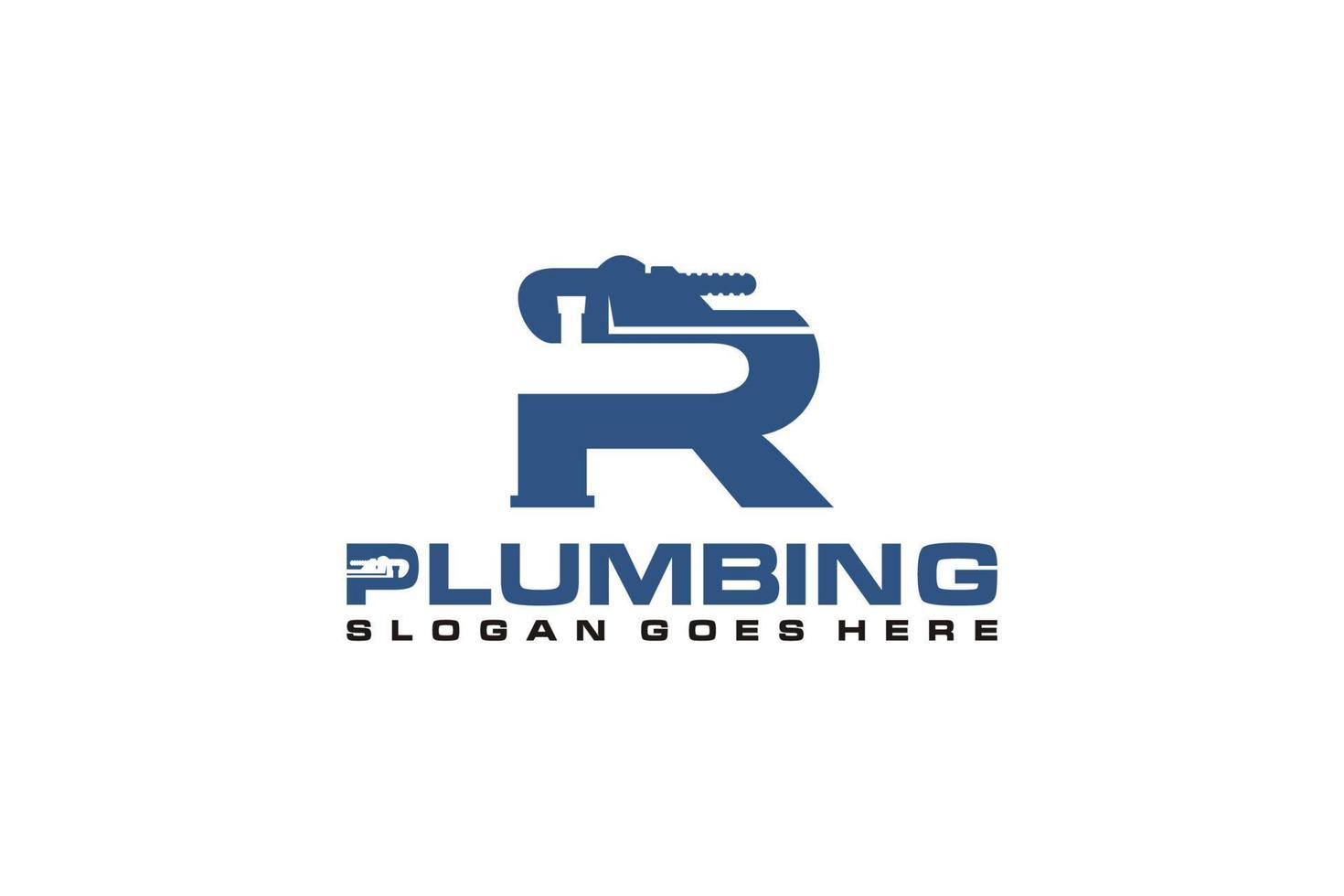 R Initial for Plumbing Service Logo Template, Water Service Logo icon vector. vector