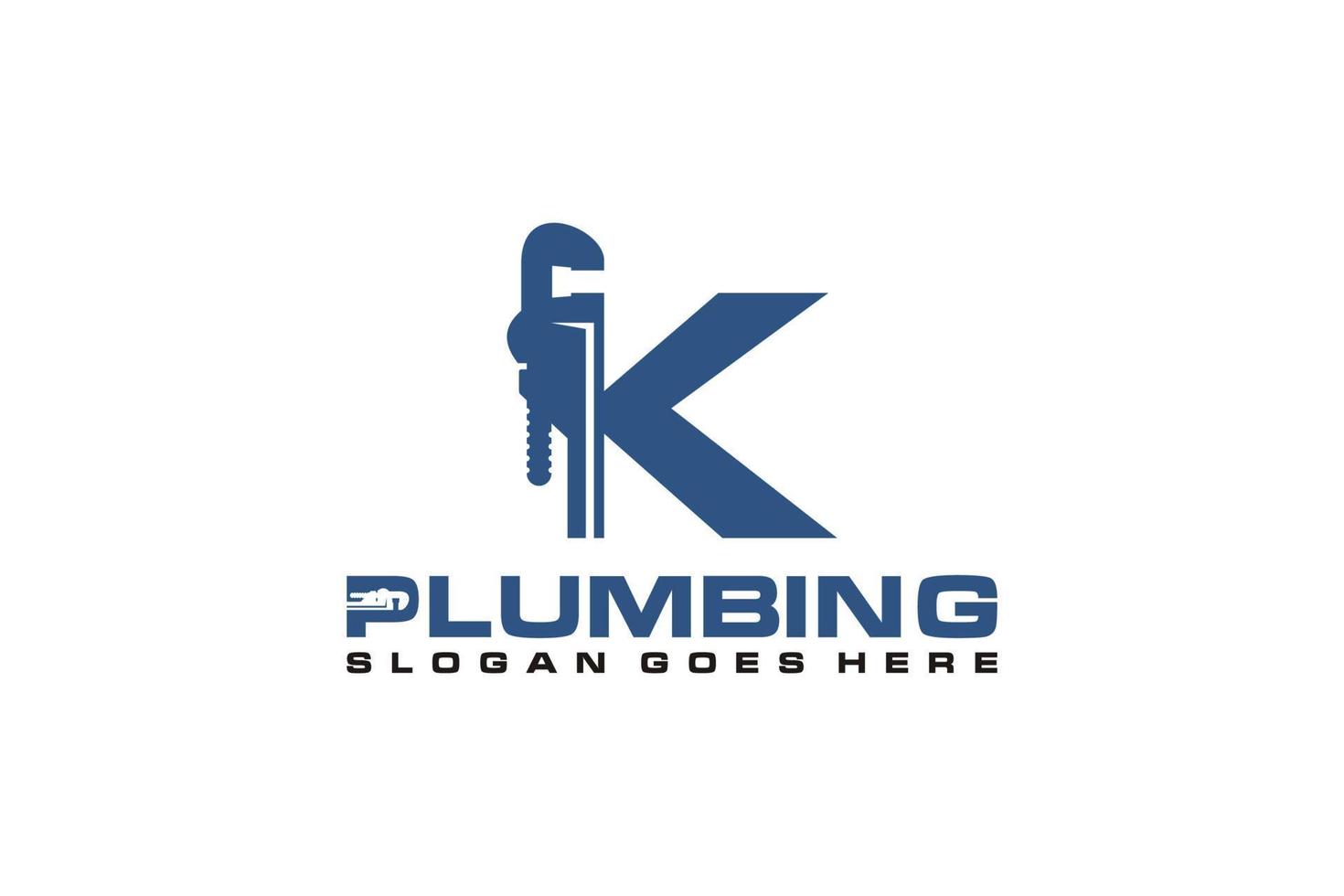 K Initial for Plumbing Service Logo Template, Water Service Logo icon vector. vector