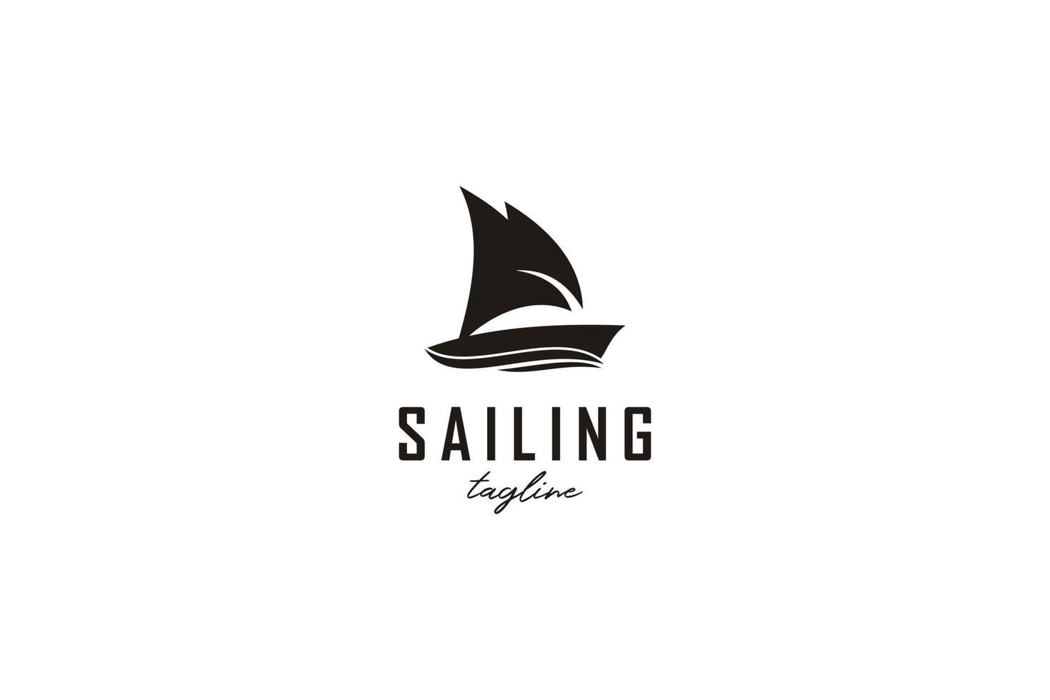 Simple Sailing Yacht Silhouette Logo design inspiration vector