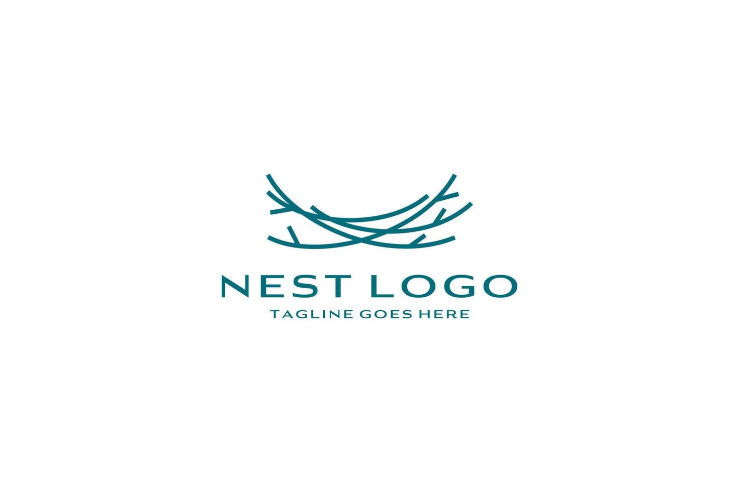 Bird nest logo design vector icon template