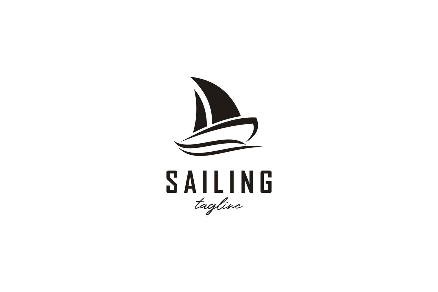 Simple Sailing Yacht Silhouette Logo design inspiration vector