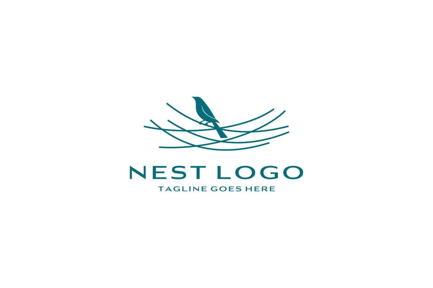 Bird nest logo design vector icon template