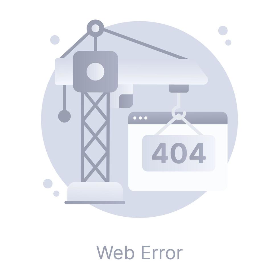 Web error, flat rounded icon in appealing graphic vector