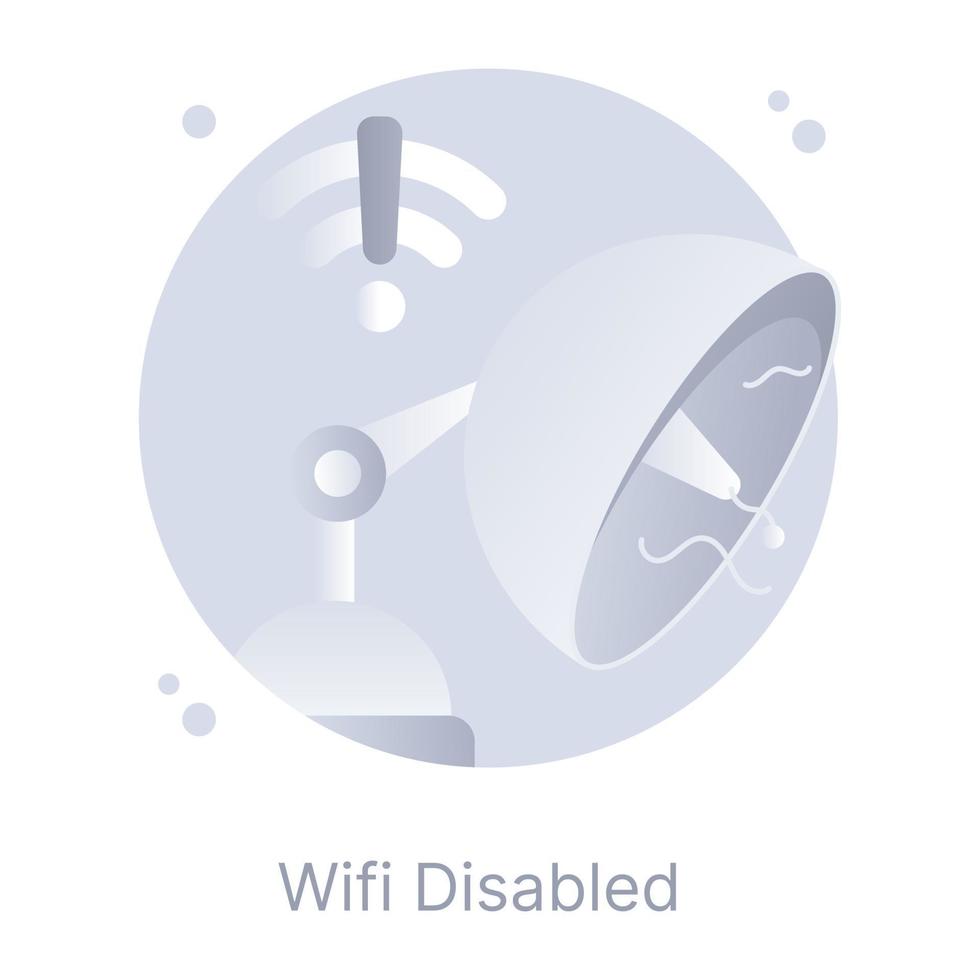 Wifi disable flat rounded editable icon vector