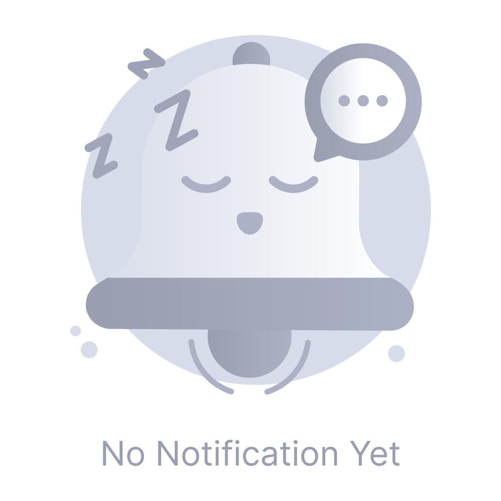 un icono plano bien diseñado sin notificación todavía vector