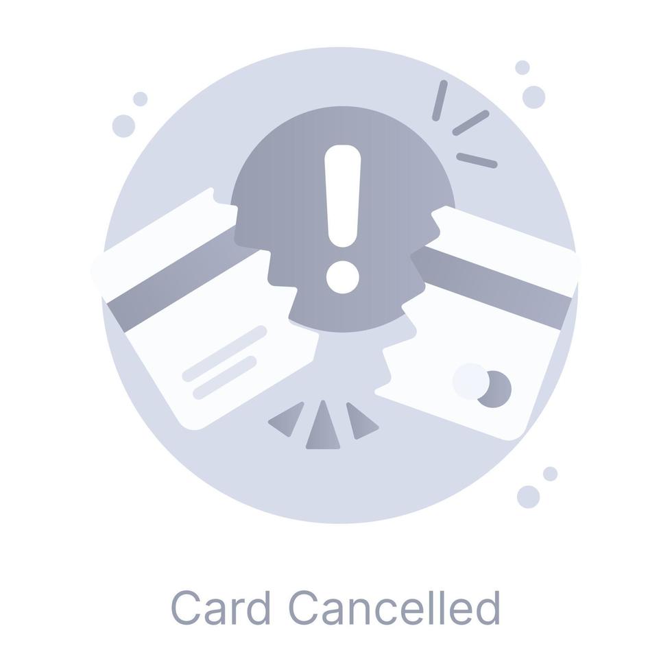 Download premium flat icon of card cancelled vector