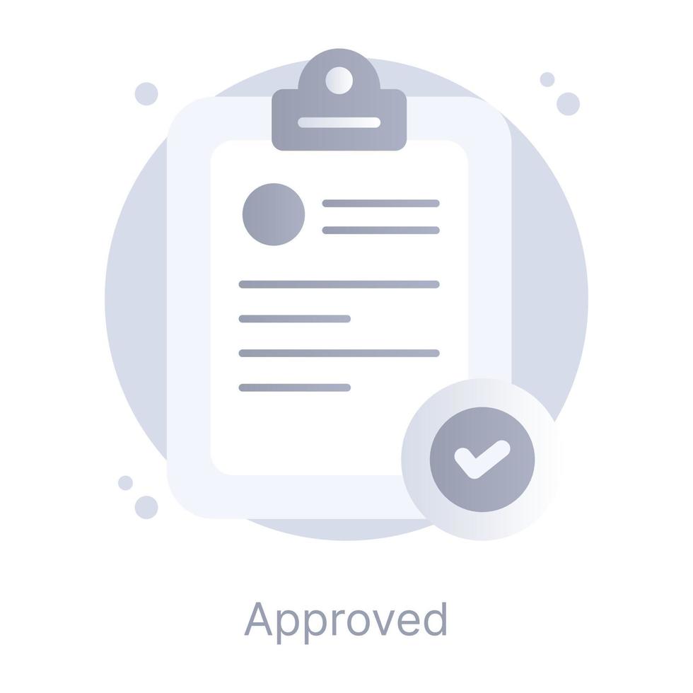 Grab this amazing flat conceptual icon of approved vector