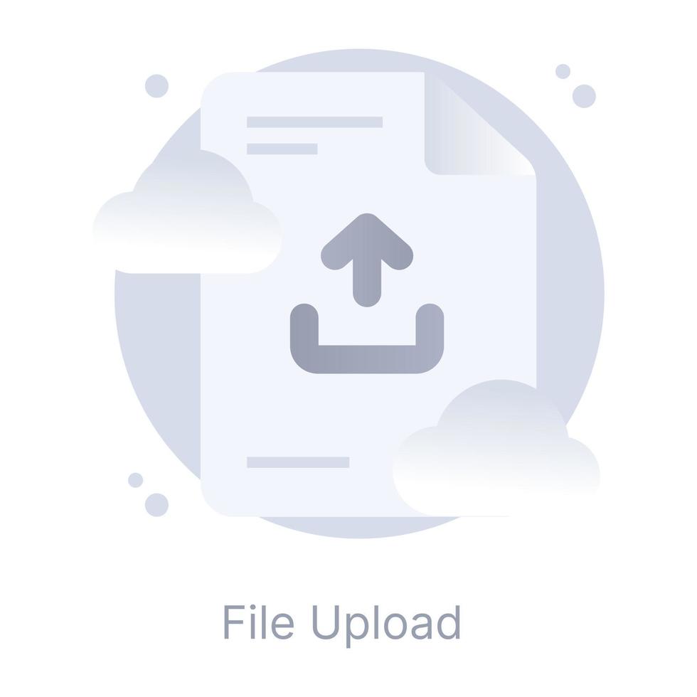 A well designed flat icon of file upload vector