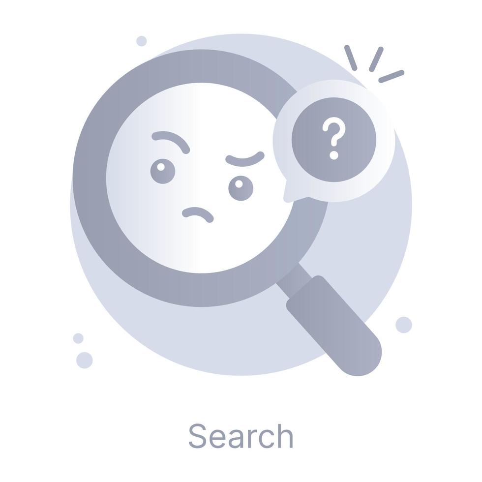 Get hold on this editable flat icon of unknown search vector