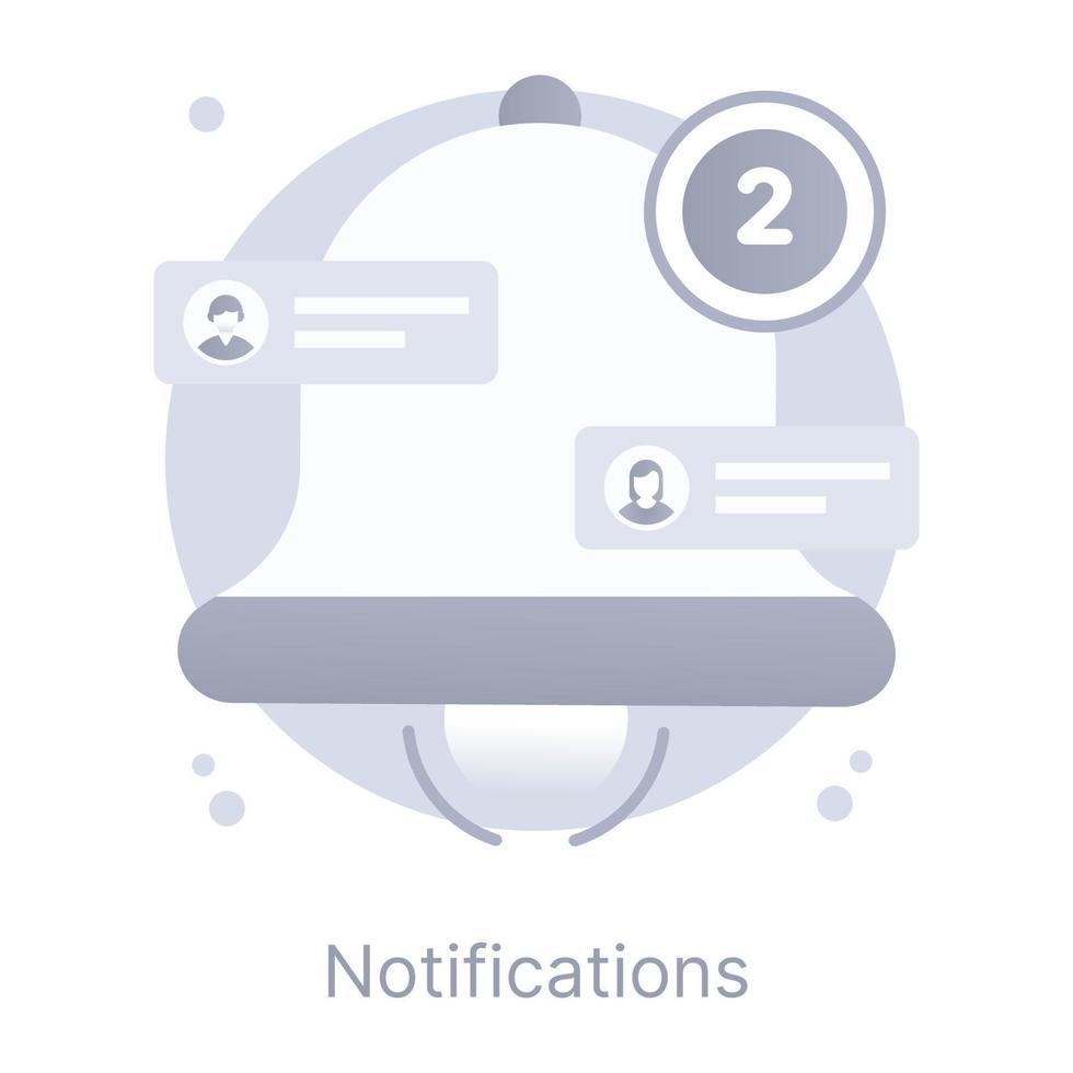 Creatively designed flat conceptual icon of notifications vector