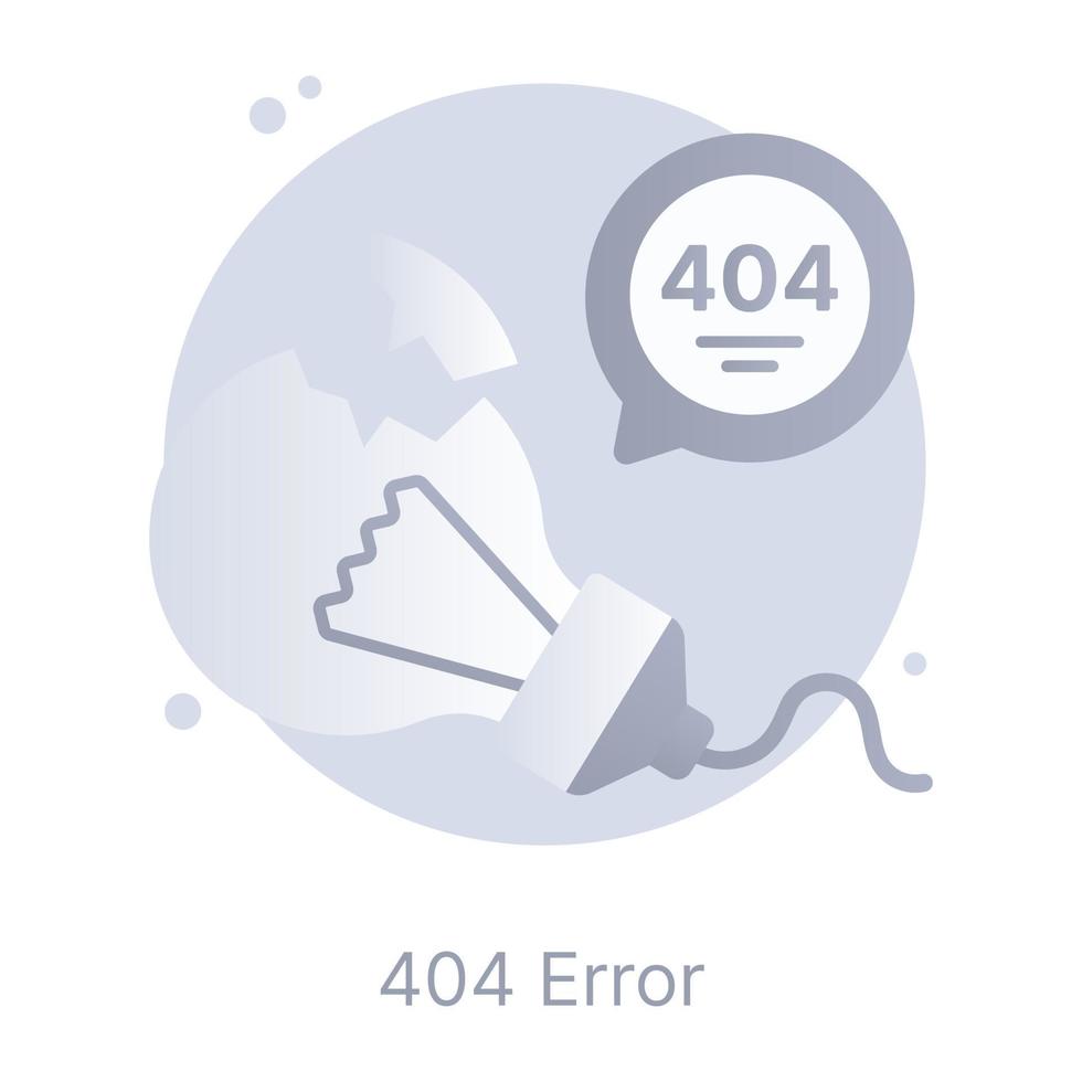 Creatively designed flat conceptual icon of 404 issue vector