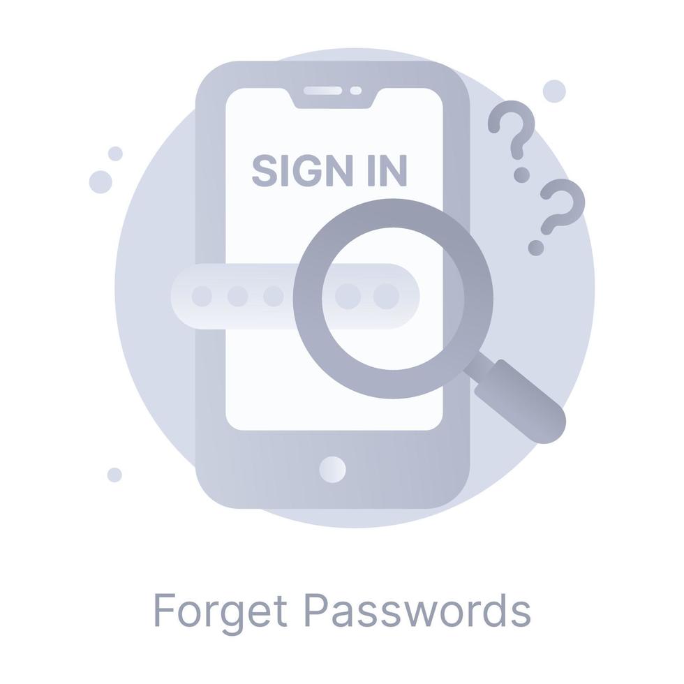 Get hold on this editable flat icon of forgot password vector