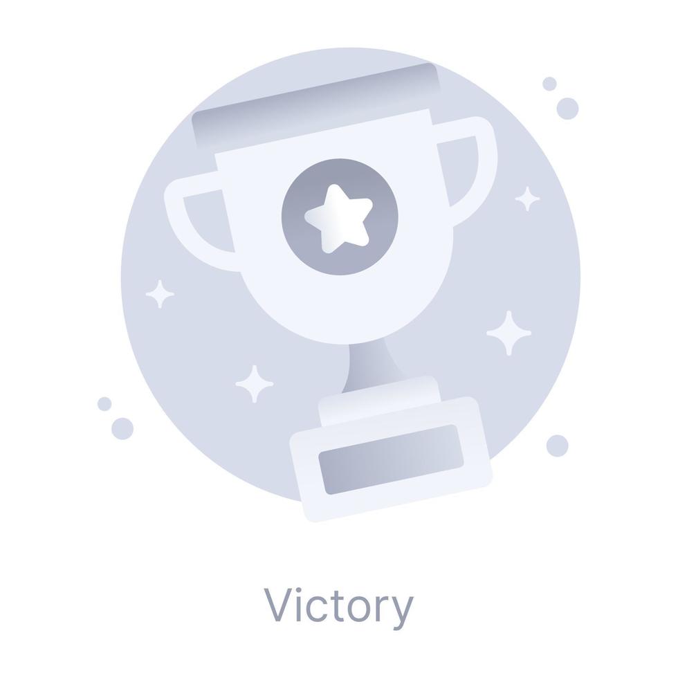 Trophy in a conceptual icon denoting victory vector