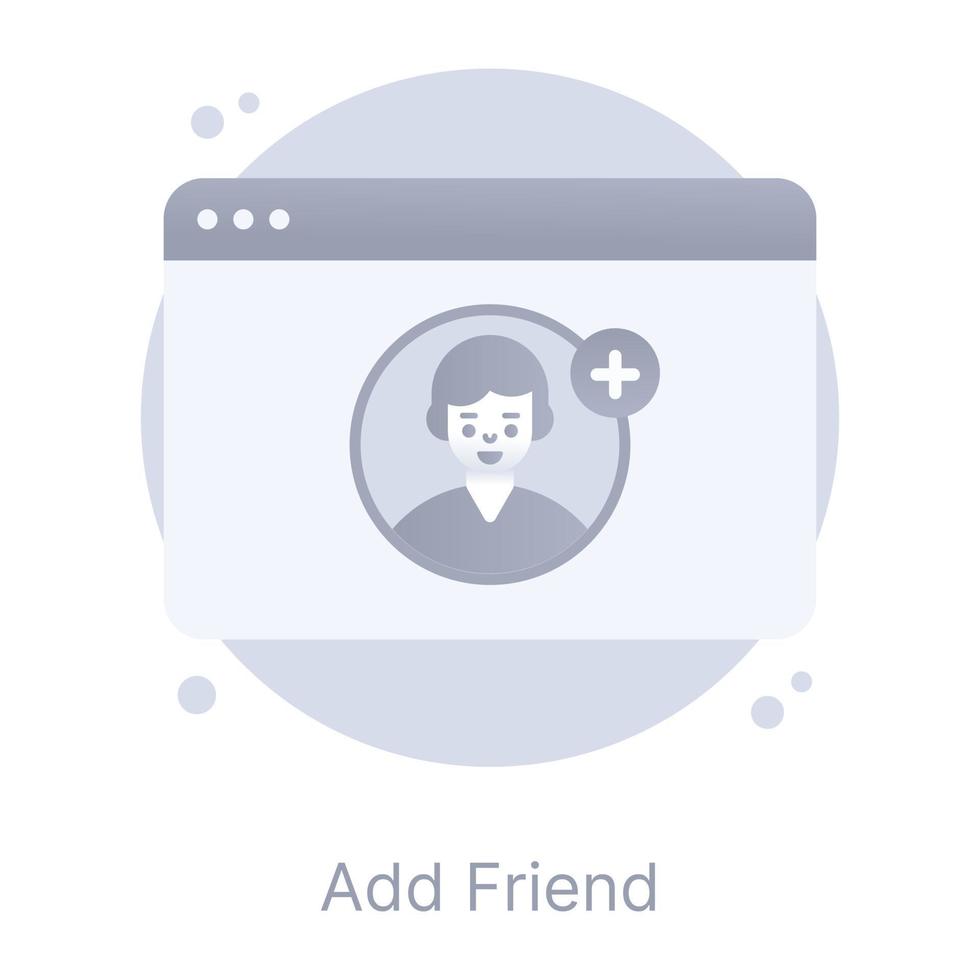 Add friend, a flat rounded icon is up for premium use vector
