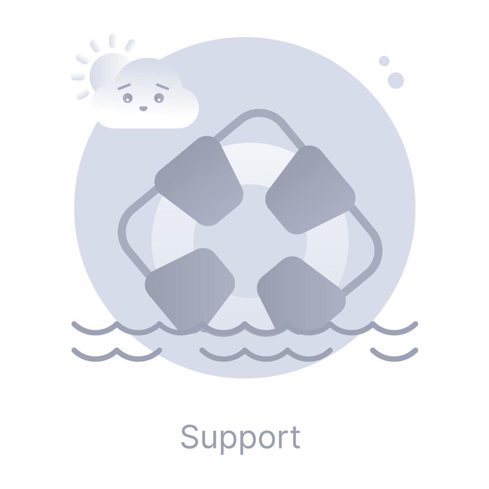Support, a flat rounded icon in appealing graphic vector